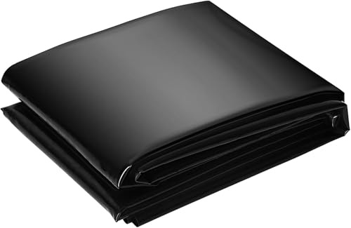 Teichfolie, 6m x 7m LLDPE-Teichplane, schwarze Folie 20 Mil (0,5mm) Stärke, flexibel und langlebig, leicht zu schneiden und UV-beständig, geeignet für Fisch- und Koiteiche, Wasserfallfundamente