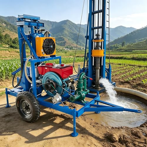 Mini perforatrice portatile del pozzo trivellato dell'impianto di perforazione della trivellazione dell'acqua 60m 100m 150m 200m profondità per i piccoli progetti pozzi residenziali e uso agricolo