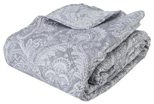 Paris Prix Atmosphera Créateur d'intérieur - Dessus de Lit & 2 Taies Marie 240x260cm Gris Clair