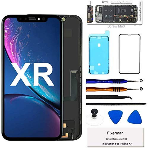Fixerman Pantalla de Repuesto para iPhone XR de 6.1 Pulgadas, Pantalla LCD táctil digitalizador con Herramientas de reparación