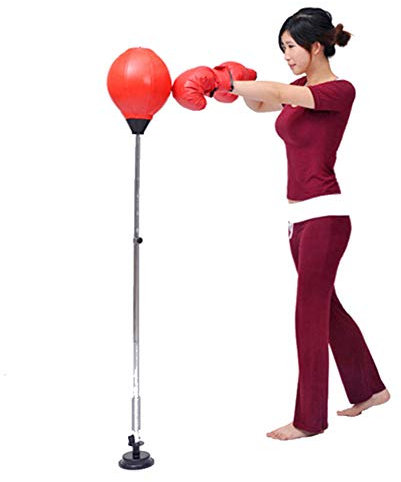 NANANA Set de Sac de Frappe Boxe Entrainement Adulte sur Pied Hauteur Réglable, Punching Stand Fitness Punched Balle pour Adultes Adolescents, Hauteur Réglable 115-145cm