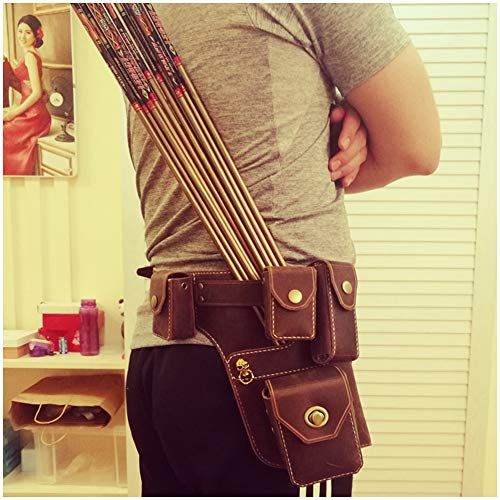 FHUILI Pfeilhalter Quiverbag - Jagd-Schießen Bogenschießen Köcher - Hip Pfeilköcher - Handgemachte Pfeil Halter für Shooting Target Practice,a