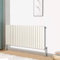 Blümme Oval Radiator Horizontal Designer Double Panel Radiators Bathroom Central Heating 600x1180mm White