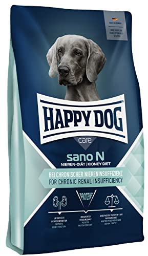 Happy Dog Sano N Diätfutter Hund Niere, 7,5 kg Trockenfutter | Diät-Alleinfutter zur Unterstützung der Nierenfunktion, reduzierter Proteingehalt, nach tierärztlicher Empfehlung