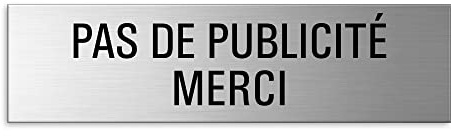 Plakette – keine Werbung Danke | für Briefkästen oder Türen | 150 x 40 mm Aluminium gebürstet Edelstahl Optik | Selbstklebend 3M