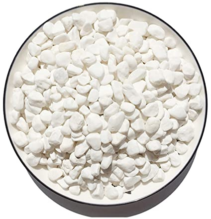 Hoobao Petits galets blancs décoratifs blancs neige - 500 g - Pierres de jardin naturelles - Galets décoratifs pour pots de fleurs, plantes grasses, vases, aquariums et terrariums - Blanc