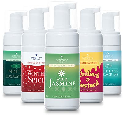 Foaming Hand Sanitiser - Scented Multi Pack - Non Alcohol Hand Sanitizer Great for Schools, Hospitals, Home - Foaming Natural Hand Sanitizer Manufactured in the UK - 100ml Pack of 5