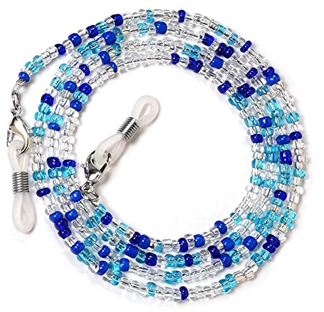 Brillenkette, Sonnenbrillenkette, rutschfeste Brillenkette, bunte Perlen, handgefertigte Schlüsselbandkette, Brillenbandhalter für Frauen, Lesesesport