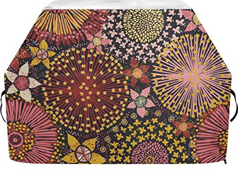 Grillabdeckung, 165 cm, lichtbeständig, Gasgrillabdeckungen, bunte Blumen, Grillabdeckung für den Außenbereich, Anti-UV