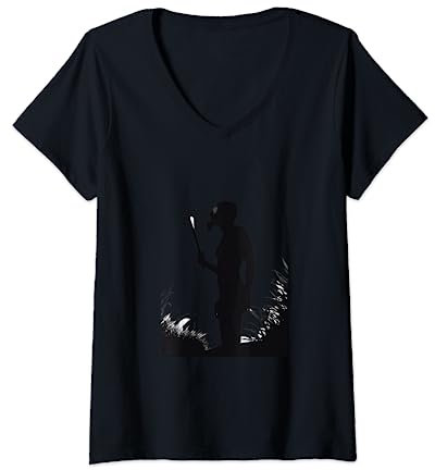 Damen Schnorchel-Silhouette, Schnorchel, Tauchmaske T-Shirt mit V-Ausschnitt