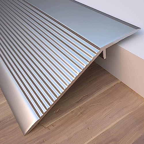 TOCTUS Bande de Transition en métal pour Bois à carrelage, Profilé de Transition de seuil de Porte, Réducteur De Sol antidérapante, Rampe D'entrée (Size : L 90cm H 4cm)