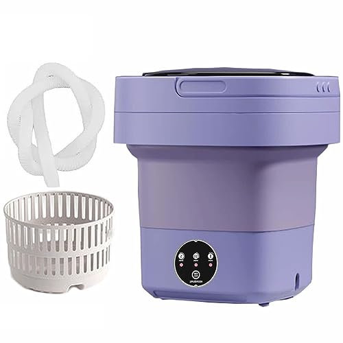 HYQNG Lavatrice Portatile Mini Lavabiancheria Pieghevole da 6,5 ​​Litri con Timer, Lavatrice a Turbina da Viaggio Compatta con Cestello di Scarico e Tubo di Scarico capacità 3 kg, per Vestiti Bambini