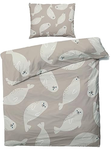ZDABAOEC Robbe Kinderbettwäsche 100x135 Jungen Mädchen, Weiche Microfaser Kinder Baby Bettwäsche 2er Set - 1 Bettbezug + 1 Kissenbezug 40x60, mit Reißverschluss, Wende Motiv
