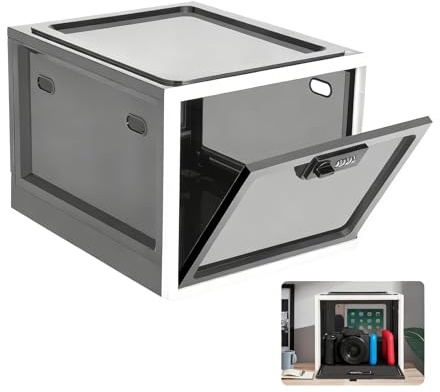Box mit Schloss für Kühlschrank Lebensmittel, Abschließbare Durchsichtige Box, Große Schließbox mit Zahlenschloss für Kühlschrank Lebensmittel, Snack, Handys, Lebensmittel und Medikamente Sowie