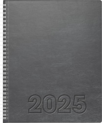 BRUNNEN Buchkalender Mod. Manager Wt 7 weektimer 2025 | 210×260 mm, Kunstleder, grau