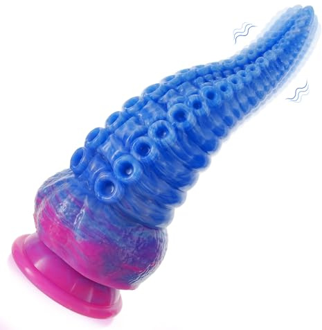 Shkanla Vibratore Realistico Tentacoli, Dildo Vibrante 22 cm per Stimolazione Punto G con 10 Modalità Vibrazione, Plug Anale Silicone Big Massaggiatore Prostatico, Giocattoli Sessuali Adulti per Donne