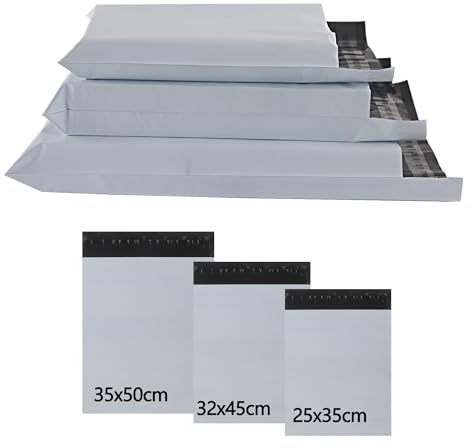 huruirui Enveloppe Plastique Expédition 30pcs 25x35cm 32x45cm 35x50cm Pochette Colis Opaque Autocollant Envoi de Enveloppe Plastique Expedition pour Vêtements Logistique Emballage Transport