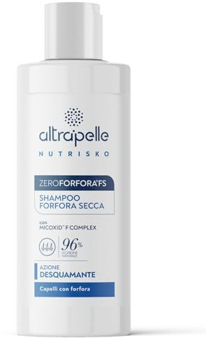Altrapelle Nutrisko - Shampoo Antiforfora Naturale 96% ZeroForfora FS, Azione Desquamante, Ideale per Ridurre la Formazione di Forfora Secca e la Sensazione di Prurito, per Capelli con Forfora, 200ml
