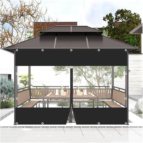 Xrdbfd Transparente Planen Vorhänge Für Außenbereich, Durchsichtige PVC Planen Zelt Seitenwände, wasserdichte Planen Vorhänge Für Gazebo Veranda Garage, 0,5mm,WxH-2.6x2.3m/8.5 * 7.5ft