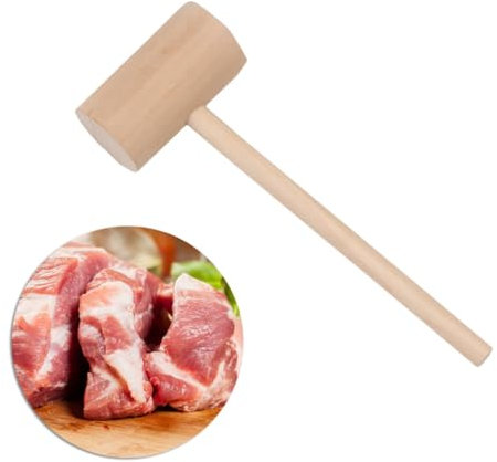 MAGICLULU Fleischklopfer Aus Holz Hammer Aus Edelstahl 4-teiliges Set Für Steak Rind Huhn