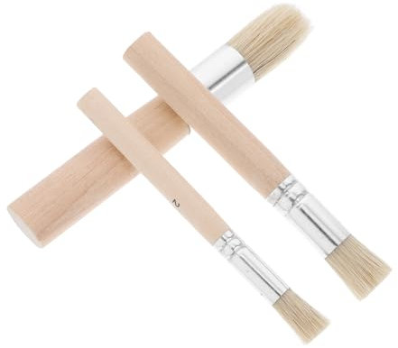 UTHCLO 3pcs Round Paint Brushes for Acrylic Wall Stencil Projects Artists Paint Brushes Set for Crafts and