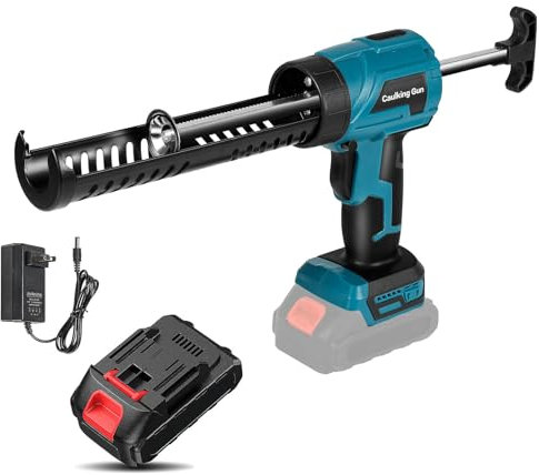 Pistolet Silicone Electrique pour Makita 18V, Pistolet à Sceller sans Fil avec 4 Vitesses Réglables,Pistolet à cartouche electrique 300ML, Pistolet Silicone pour Sceller, Remplir (1× Batterie)