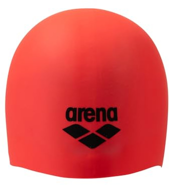 Arena Unisex långt hår silikon badmössa bekväm extra mjuk badmössa med hög elasticitet för kvinnor och män för daglig användning och träning, ljus korall/Asphalt
