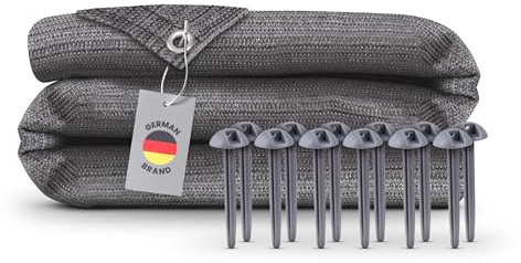 Bestlivings Vorzeltteppich (300 x 500cm) Camping Matte mit Ösen, Outdoor Teppich inkl. 12 Kunststoff Heringe und Tragetasche, Markisenteppich