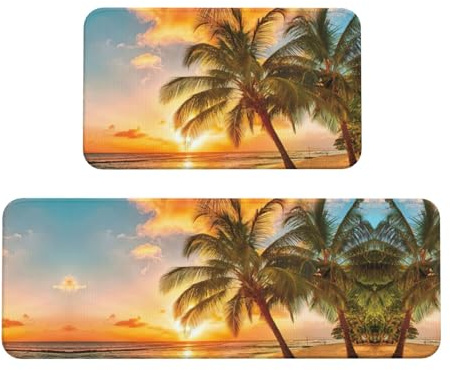 Lot de 2 tapis de cuisine antidérapants pour cuisine, bar, bureau