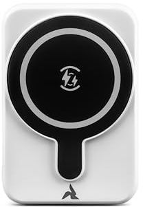 FixRix Powerbank USB C & USB A 5000mAh ultrakompakt weiß – Magnetisches Wireless Ladegerät mit MagSafe & Qi 5W, LED-Anzeige, flugtauglich, Schutzfunktionen, ideal für Reisen & Alltag