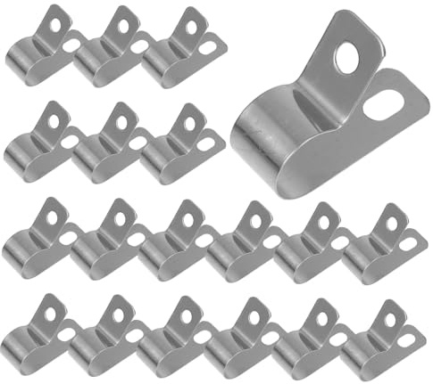 SAFIGLE 20 Stück Teiliges Edelstahl U förmige Kabelclips mit R clip Design Hitzebeständige Drahtklammern für Kabelmanagement Schraubbare Halter für Tv Ethernet kabel Sichere Zugentlastung