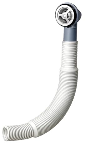 Round Overflow Pipes, Sink Overflow Kit, Bath Waste and Overflow Kit, Adjustable Length Connection Piping, Durable Design, Easy Installation, for Washbasin, Kitchen Drainage Accessories