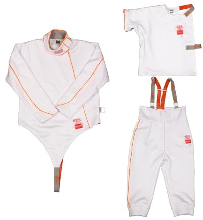 LYXBKSW 450N Fechtanzug 3-teilig, Jacke, Weste, Hose, Fechtuniform aus Eisseide, Durchstichfeste Fechtausrüstung, Unisex, für Florett/Degen/Säbel(Right Hand,30#)