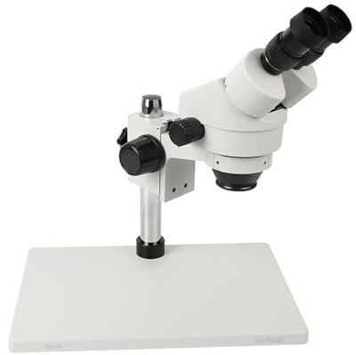 Stereomicroscopio Industriale Binoculare Zoom Continuo 7-45X Con Supporto In Metallo Di Grandi Dimensioni Include Luce Anulare A LED Obiettivo 0,5X Potente Caratteristiche