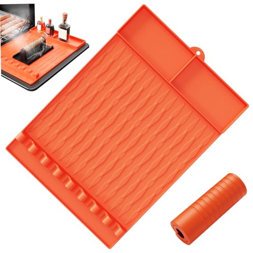 Porgeel Alfombrilla de Silicona para Parrilla Alfombrilla para Parrilla de 17 × 12 Pulgadas Resistente al Calor Antideslizante y fácil de Limpiar Herramientas para Asar para papá Marido y Amantes