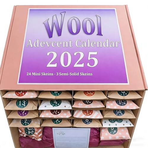 2025 Adventskalender aus Wolle für tägliche kreative Erkundungen, festliche Strickprojekte mit hochwertiger Wolle für Handwerker, Garn Adventskalender