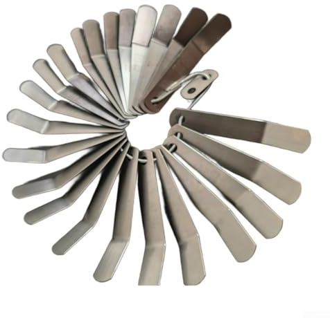 Set di 4 spessimetri in acciaio progettati per misurare lo spessore e le lacune precise durante le regolazioni meccaniche del gioco della valvola