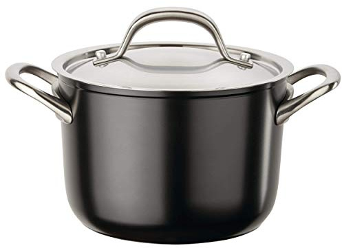 Circulon Ultimum Forged Aluminum Nonstick Covered Saucepot, 3-Quart, Black, Medium