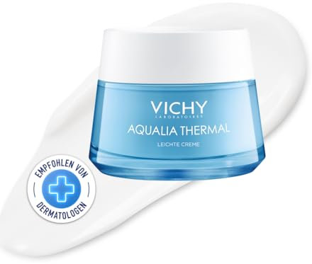 Vichy Aqualia, Crema Viso Idratante Light, Per Pelli da Normali a Secche, Idratazione per 48H, Pelle Fresca e Luminosa, Linee Sottili Attenuate, Con Acido Ialuronico, 50 ml
