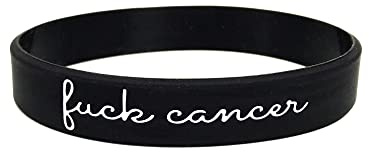 Butler & Grace Fuck Cancer Silikon Medizinische Armband. Fuck Cancer Notfall Armband fur Herren Damen Schwarz Weiss 8 zoll 202 mm (1 Band Only-Black)