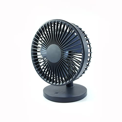 QUSHINI Ventola da Tavolo con Batteria Ricaricabile, Ventilatore Portatile Silenzioso, Ventilatore da Tavolo a 3 Velocità, Ideale per Ufficio, Salotto o Camera da Letto, Colore Blu