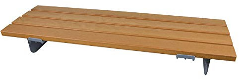 Sani-Alt Badewannenbrett 71cm HOLZOPTIK Wannensitz Sitzbrett Duschsitz Grau/holzfarben Kunststoff