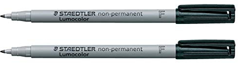 Staedtler 316-9 BKDA Lumocolor Universalstift F-Spitze circa, 0.6 mm, non-permanent, schwarz (0.6 mm, schwarz, 2)