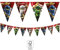 Procos 92243 - Flaggenbanner, Lego Ninjago, FSC® Mix, Girlande, Geburtstag, Mottoparty