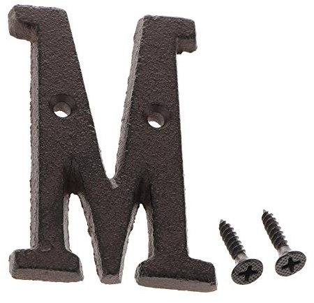Numéros et lettres de maison en fer - Style vintage - Numéro d'adresse de maison en fonte - Numéro de portail en métal massif - Vis assorties incluses - M