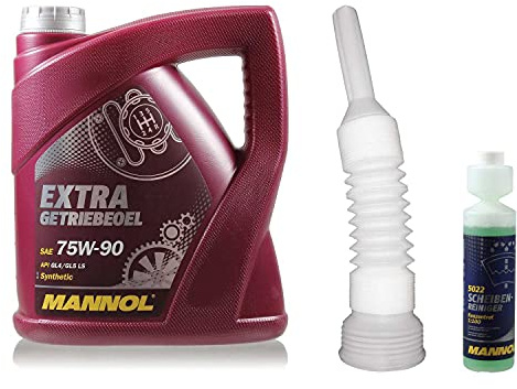 QR-Parts Set 4 Liter 85405817 5022 CT4504 MN8103-4 MANNOL Scheibenreiniger Konzentrant 1:100 250ml Original Extra Getriebeöl 75W-90 API GL 4/GL 5 LS Auslaufschlauch