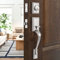 GUA OYH Front Door Lock Set Satin Nickel Exterior Door Handle Sets Front Door Handle with Single Cylinder Deadbolt Entry Door Handle Set for Front Door or Office Door (L36158-S-S115)