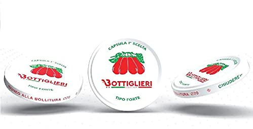 Capsule per barattoli di vetro CF 100 pezzi 70 mm Decoro Pomodoro 1 scelta extra forte modello pesante