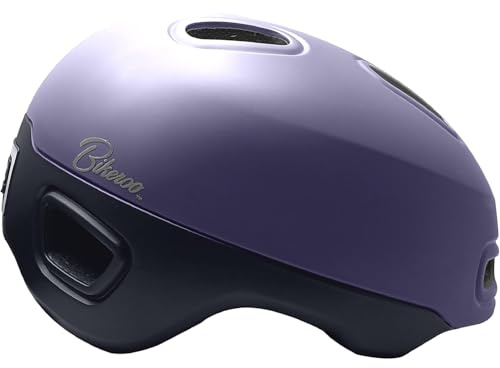 Bikeroo Purple Adult Multi Sport L / XL Bike Helmet With Rear Safety Light, Adjustable Head Protection All Purpose Cycling Safety Gear For Men & Women