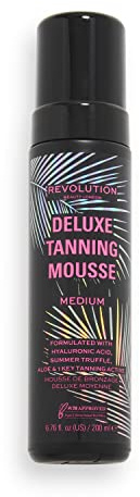 Revolution Beauty, Deluxe Tanning Mousse, Non Sticky Formula with Hyaluronic Acid, Light/Medium, 200ml